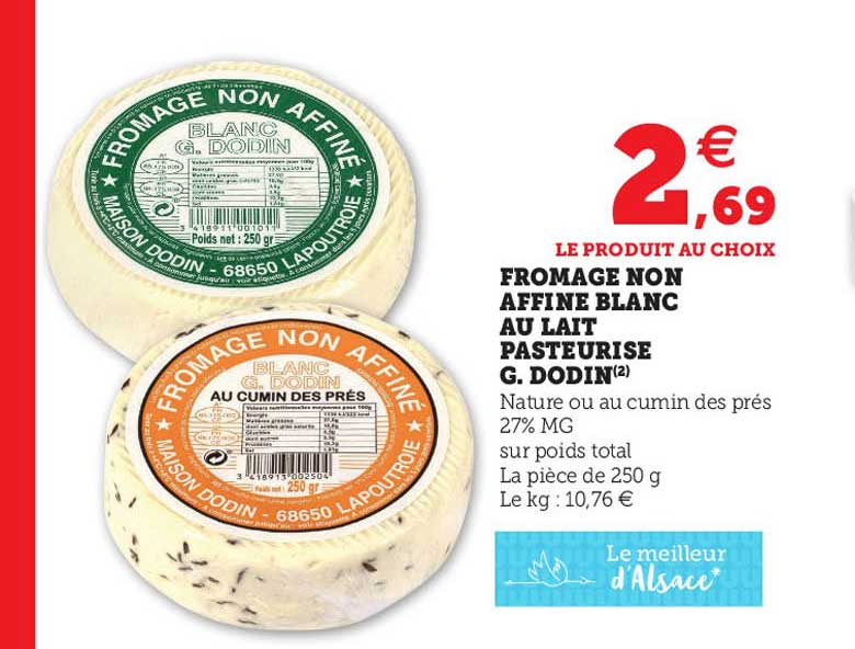 fromage non affiné blanc au lait pasteurisé g. dodin