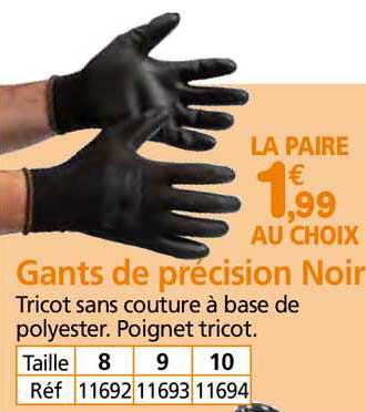 Gants De Précision Noir