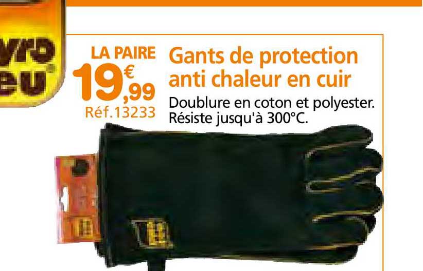 Gants De Protection Anti Chaleur En Cuir