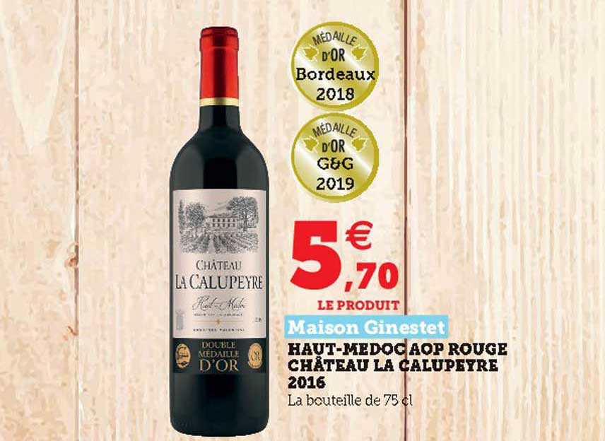 haut-medoc aop rouge château la calupeyre 2016