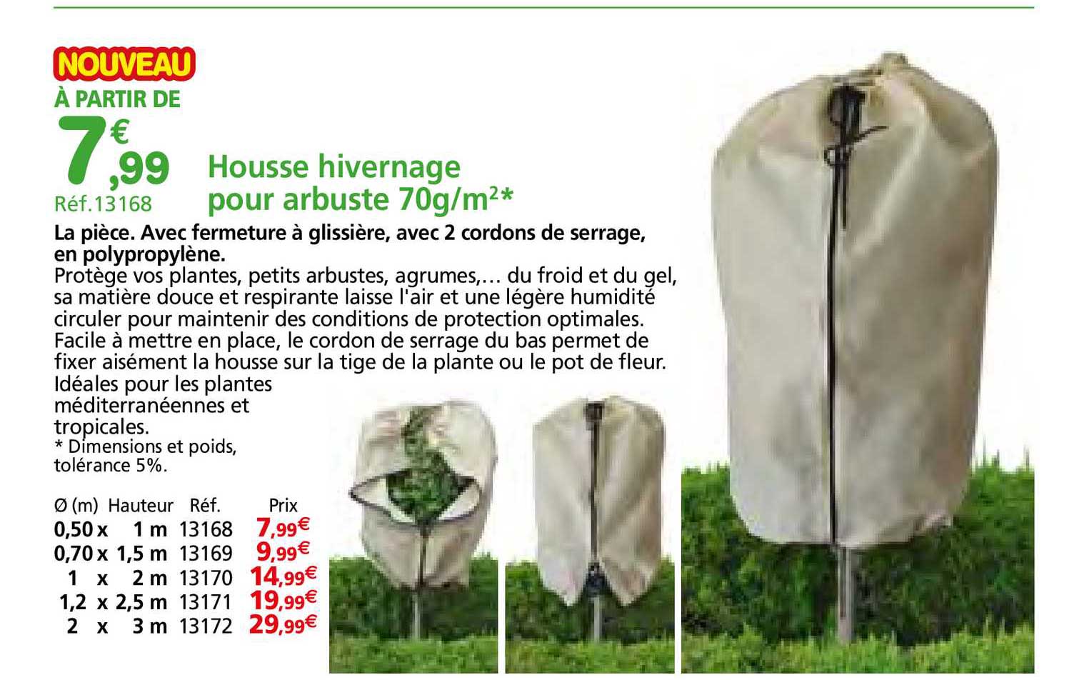housse hivernage pour arbuste 70g m2