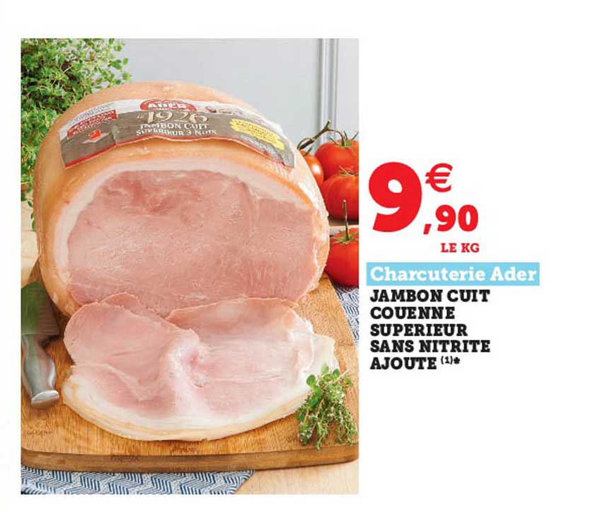jambon cuit couenne supérieur sans nitrite ajouté