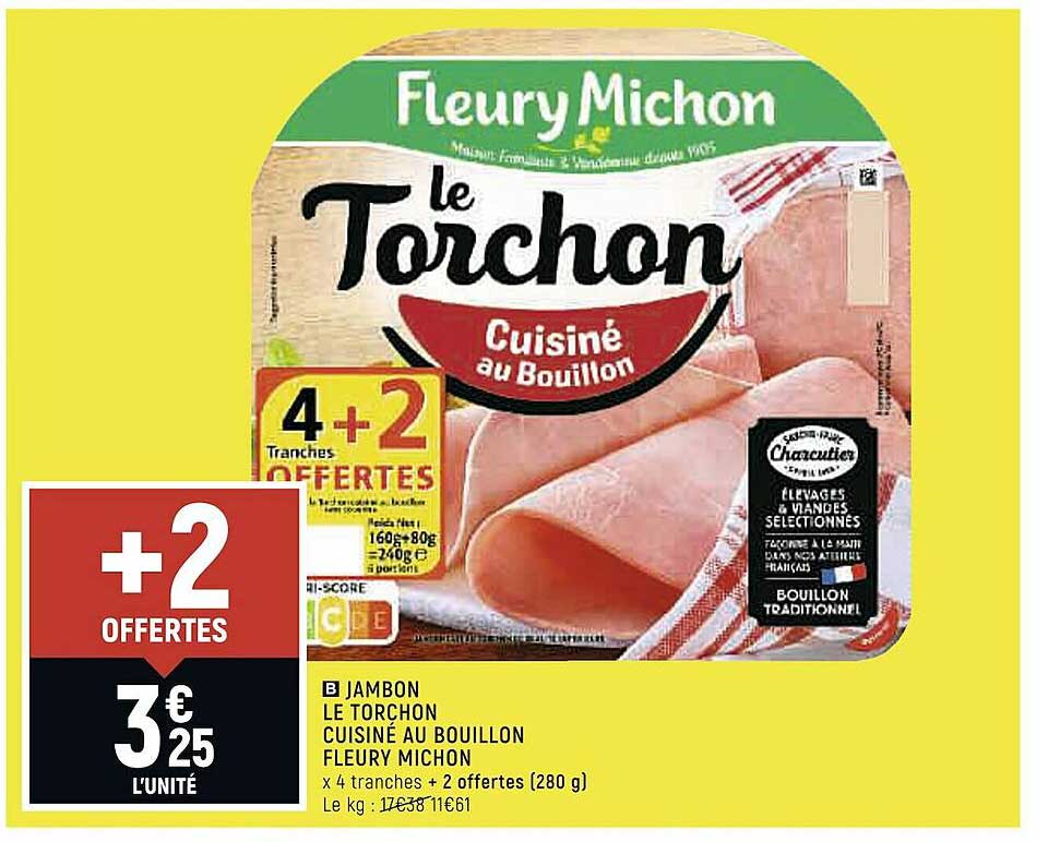 jambon le torchon cuisiné au bouillon fleury michon