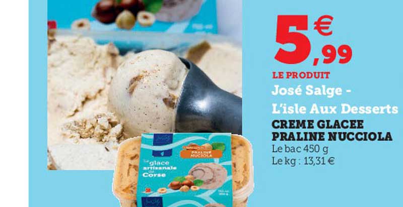 josé salge - crème glacée praliné nucciola l'isle aux desserts