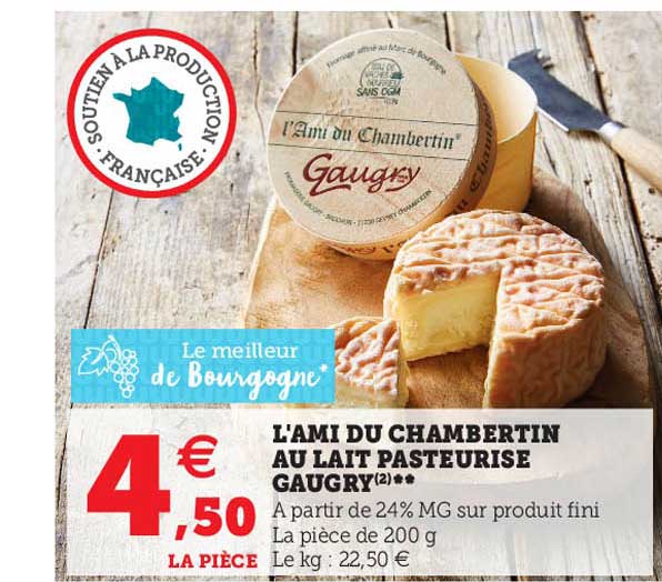 l'ami du chambertin au lait pasteurisé gaugry