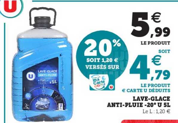 lave-glace anti-pluie -20° u 5l