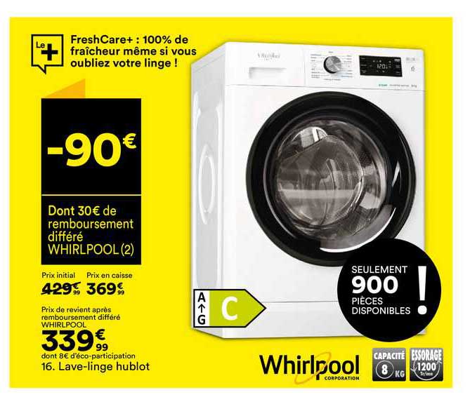 Lave-linge Hublot Whirlpool