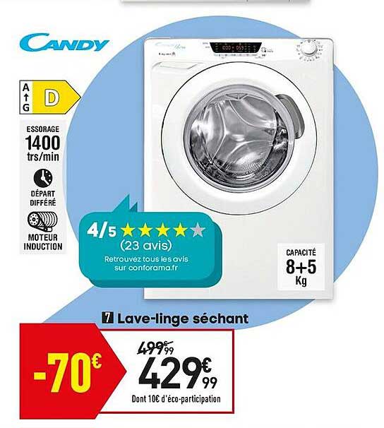 lave-linge séchant candy
