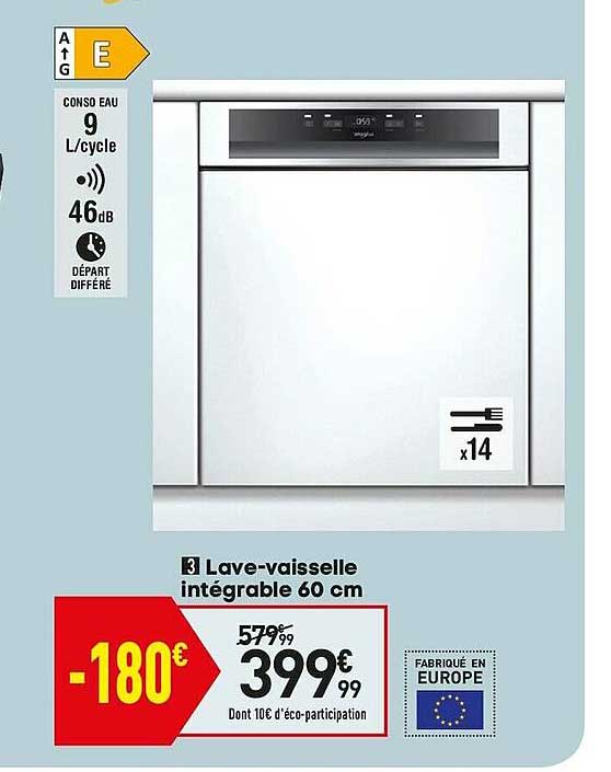 lave-vaisselle intégrable 60 cm