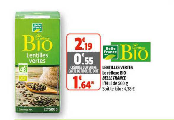 lentilles vertes le réflexe bio belle france