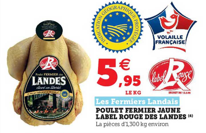 Les Fermiers Landais Poulet Fermier Jaune Label Rouge Des Landes