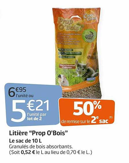 litière "prop o'bois"
