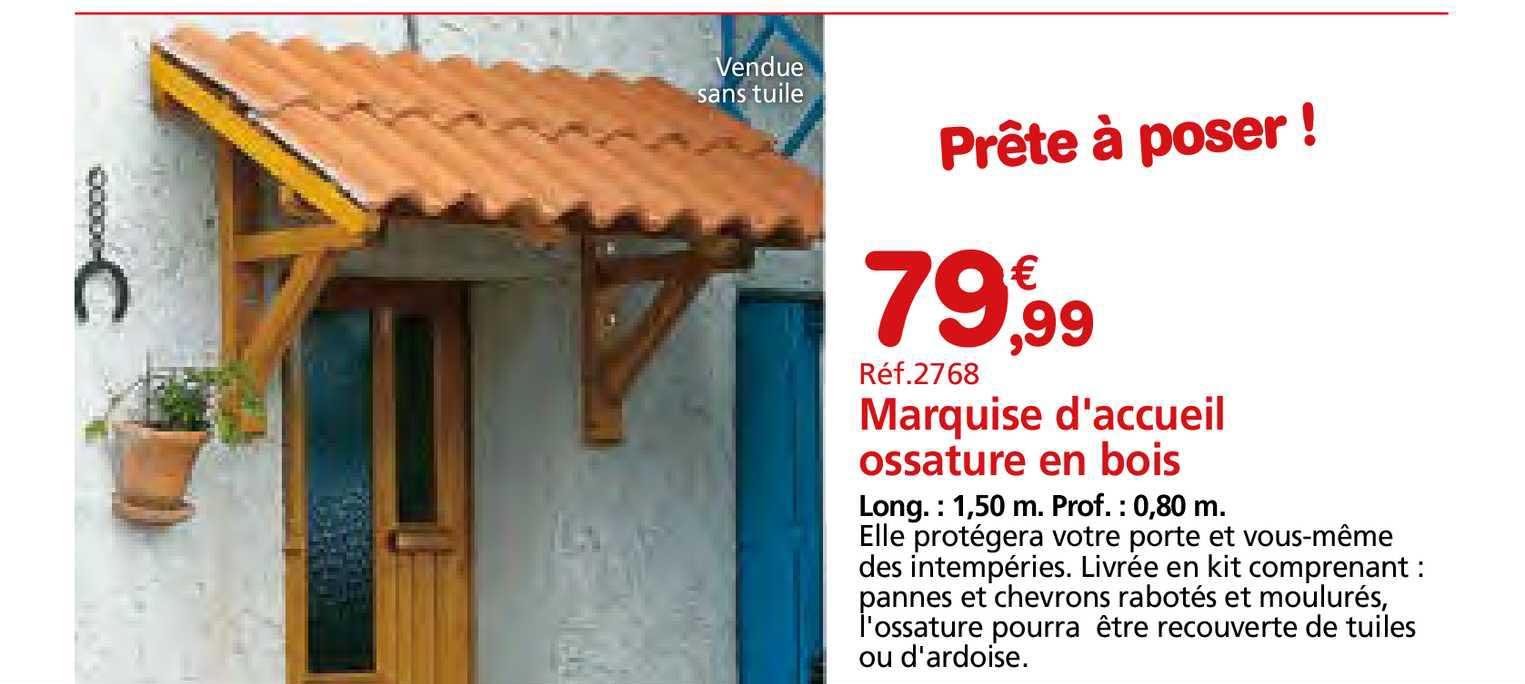 marquise d'accueil ossature en bois