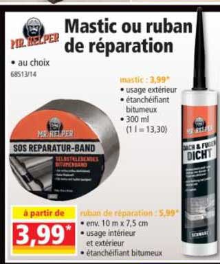 mastic ou ruban de réparation mr. helper