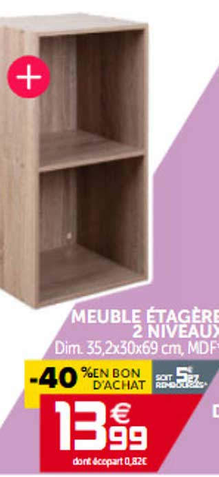 Meuble étagère 2 Niveaux