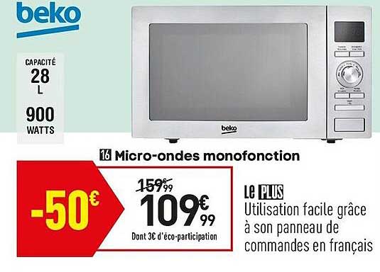 micro-ondes monofonction beko