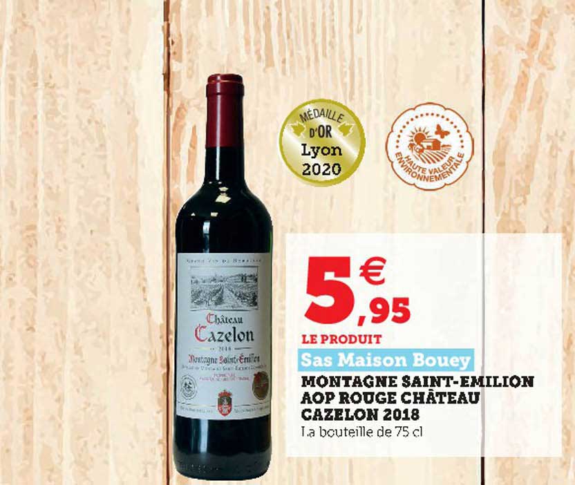 montagne saint-émilion aop rouge châteu cazelon 2018