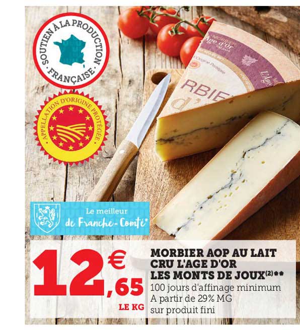 morbier aop au lait cru l'âge d'or les monts de joux