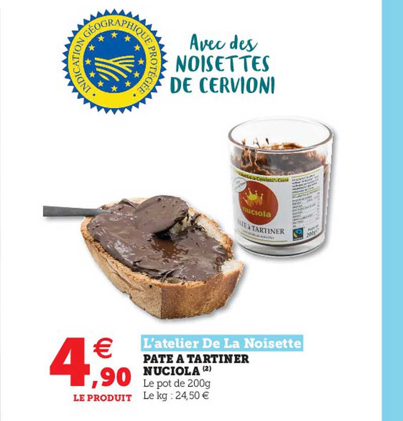 pâte à tartiner nuciola l'atelier de la noisette