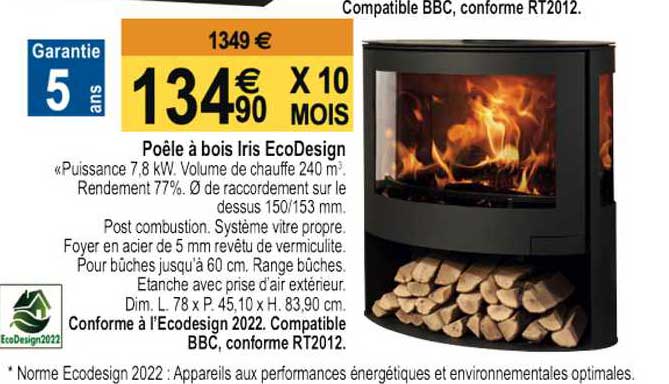poêle à bois iris ecodesign