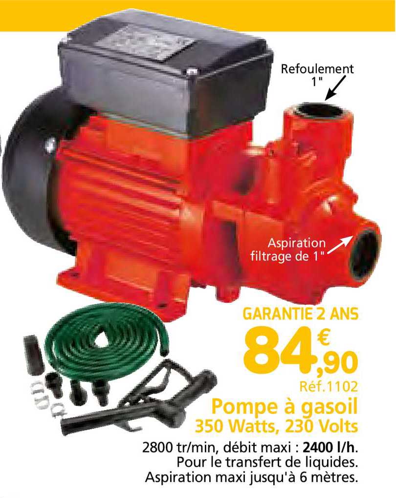 pompe à gasoil 350 watts 230 volts