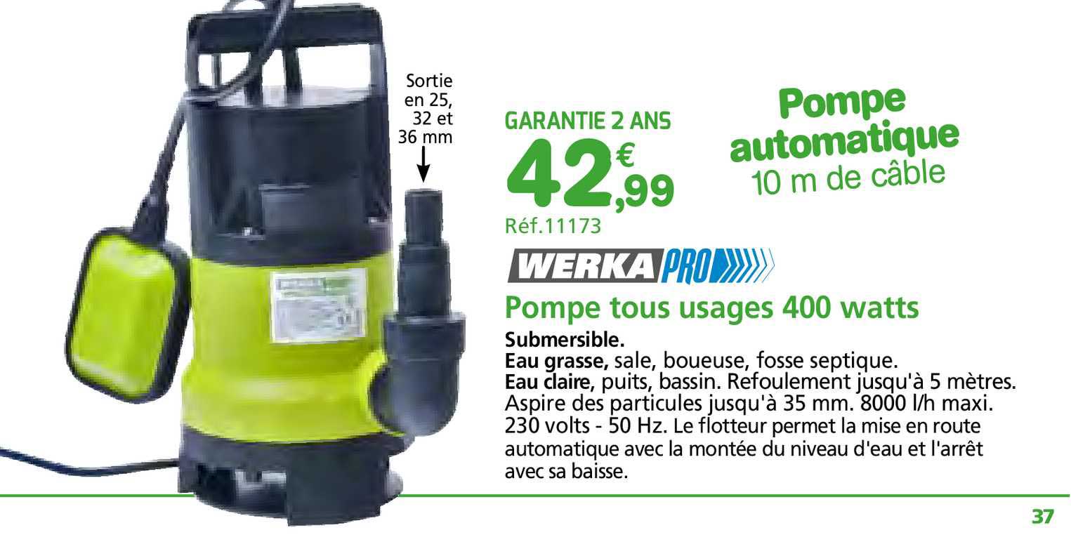 pompe tous usages 400 watts werka pro