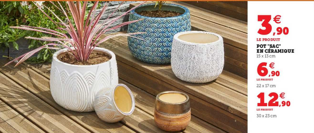 Pot "sac" En Céramique