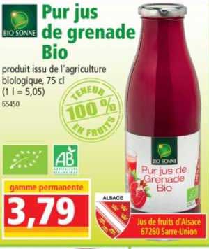 pur jus de grenade bio bio sonne