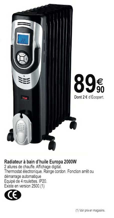 radiateur à bain d'huile europa 2000w