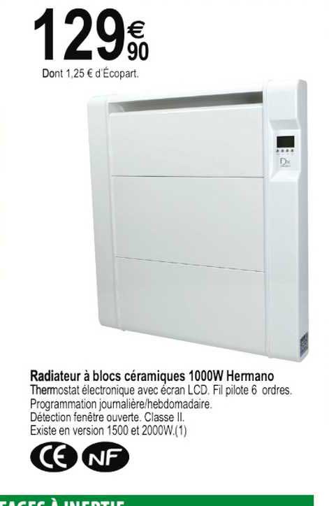 radiateur à blocs céramiques 1000w hermano