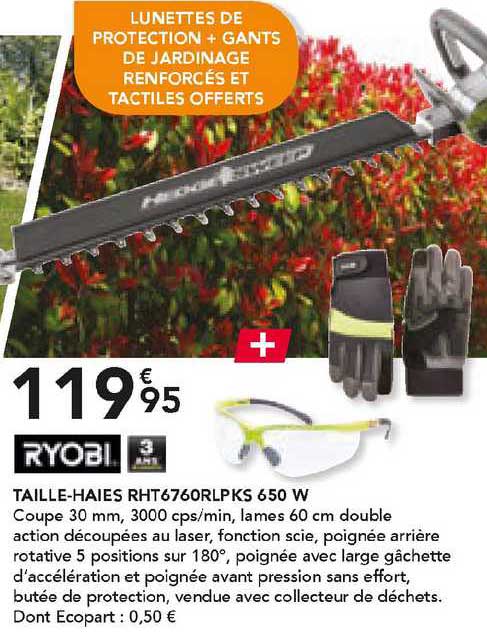 ryobi taille-haies rht6760rlp ks 650 w