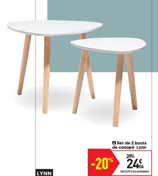 set de 2 bouts de canapé lynn