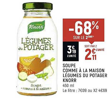 soupe comme à la maison légumes du potager knorr