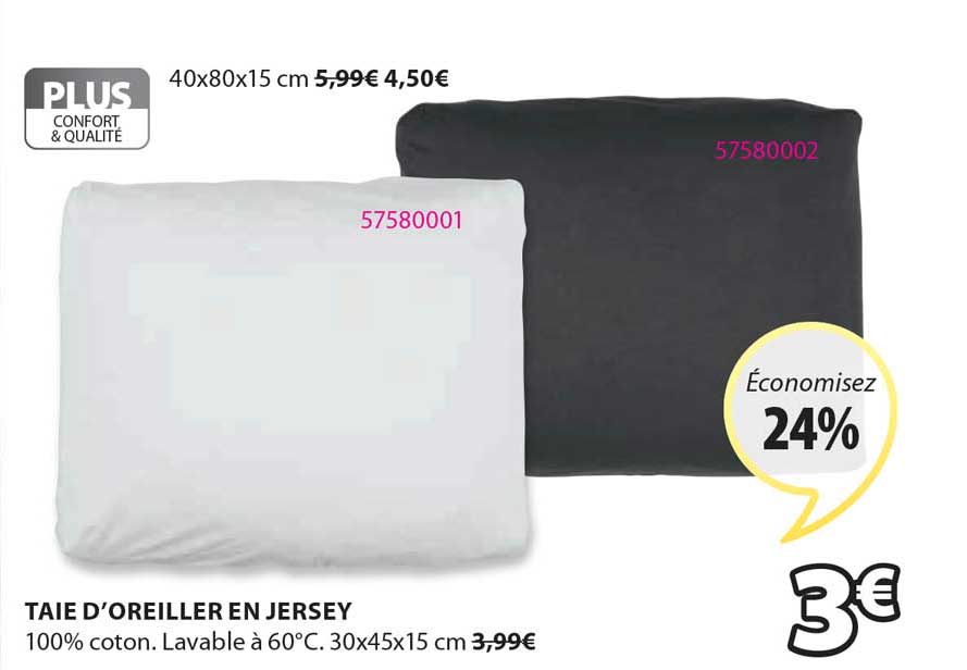 taie d'oreiller en jersey