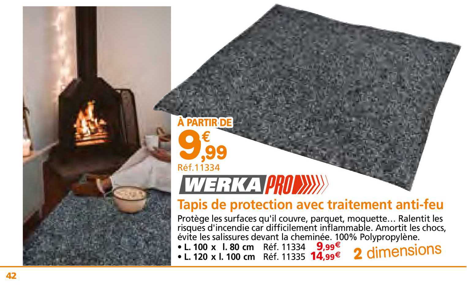 tapis de protection avec traitement anti-feu werka pro