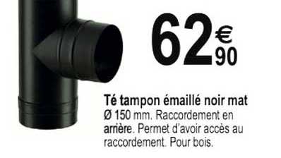 té tampon émaillé noir mat