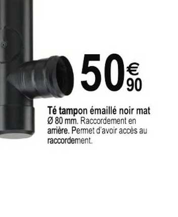 té tampon émaillé noir mat