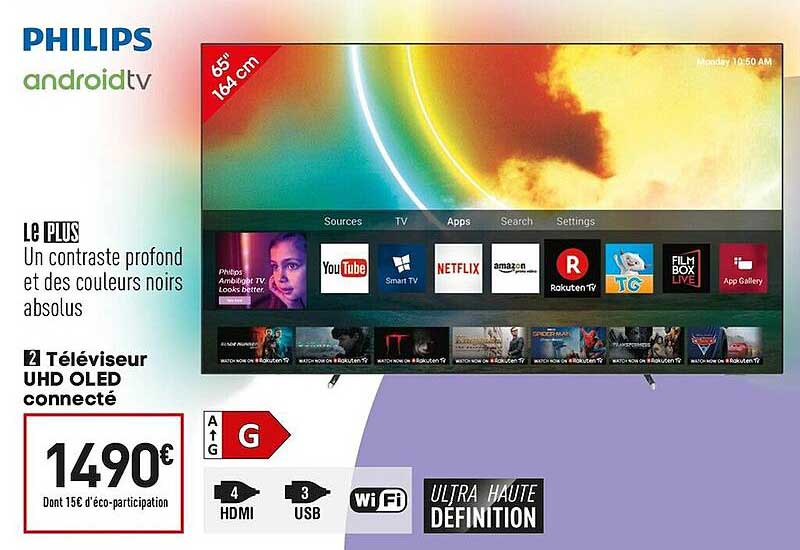 Téléviseur Uhd Oled Connecté Philips