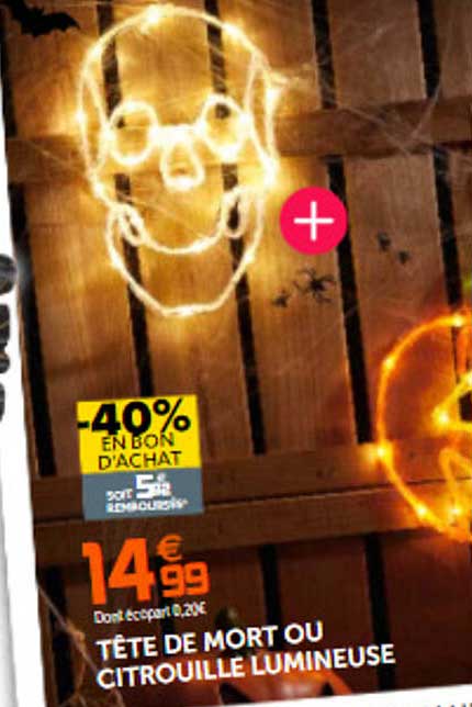 tête de mort ou citrouille lumineuse