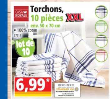 Torchons, 10 Pièces Casa Royale
