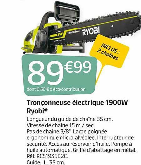 tronçonneuse électrique 1900w ryobi