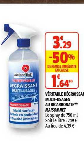 véritable dégraissant multi-usages au bicarbonate maison net