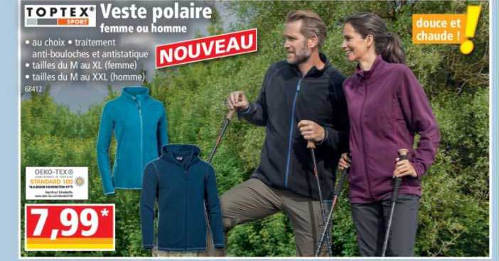 Veste Polaire Femme Ou Homme Toptex Sport