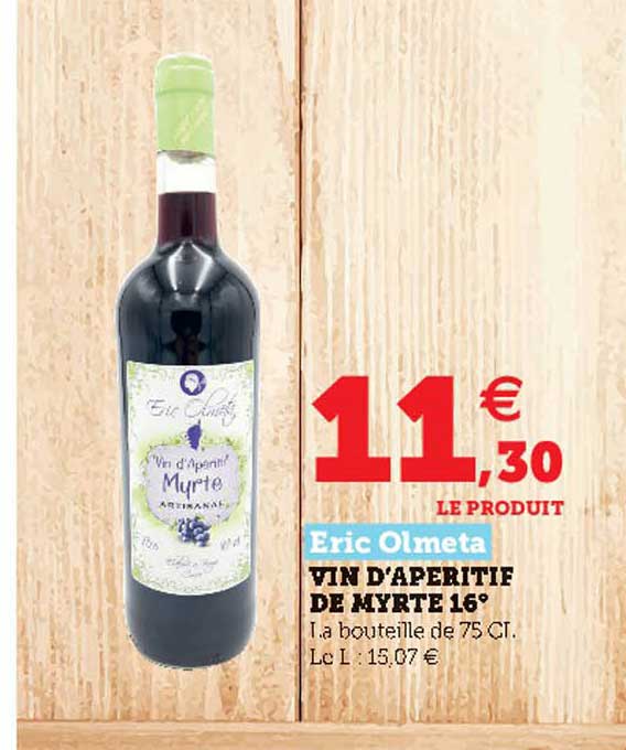 vin d'apéritif de myrte 16° eric olmeta