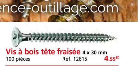 vis à bois tête fraisée