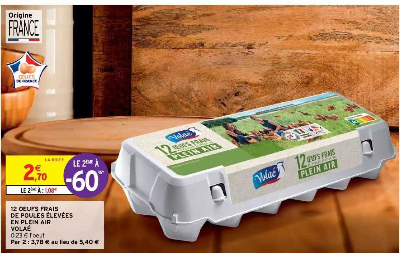 12 oeufs frais de poules élevées en plein air volaé