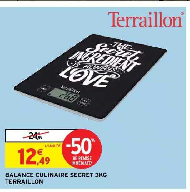 balance culinaire secret 3 kg terraillon
