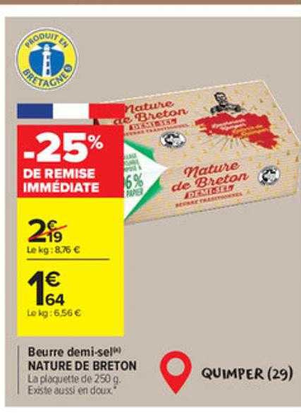 beurre demi-sel nature de breton