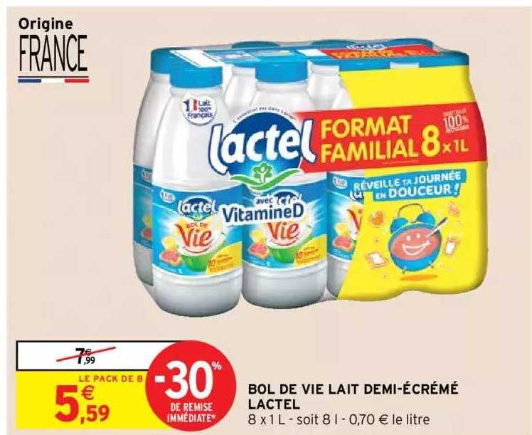 bol de vie lait demi-écrémé lactel