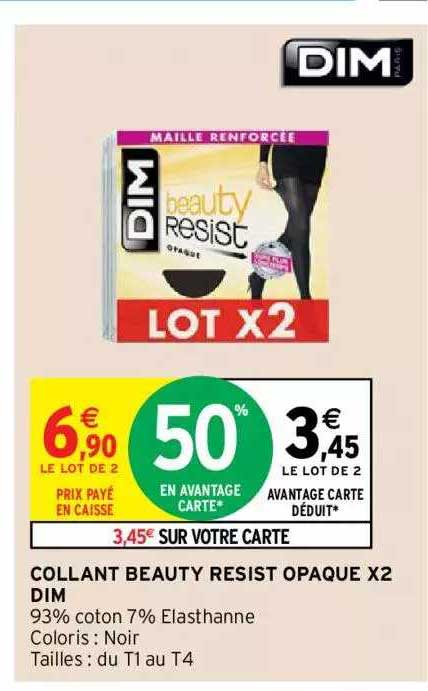 collant beauty resist opaque x2 dim